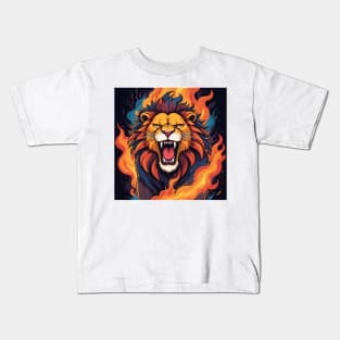 Fierce Roaring Lion Kids T-Shirt